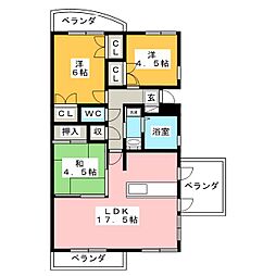 ＷＩＮＧ 2階3LDKの間取り