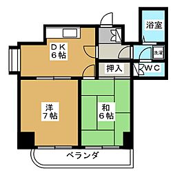 シルクヒルズ大塚 2DKの間取図画像