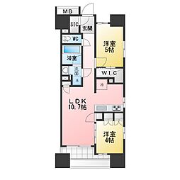 プレシス八王子レグリオ 2LDKの間取図画像