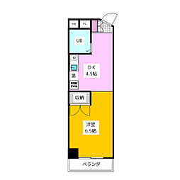 レジデンス富士森 1DKの間取図画像