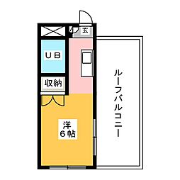 エニーハイツ ワンルームの間取図画像