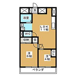 チサンマンション八王子 2LDKの間取図画像