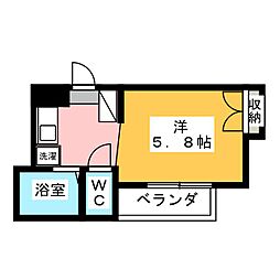 サウスアヴェニュー ワンルームの間取図画像