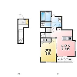 Indigo 1LDKの間取図画像