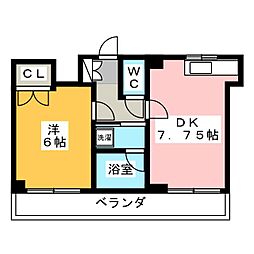 ウイン高尾 1DKの間取図画像