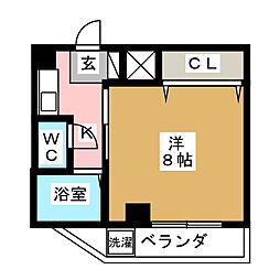 アヅマ第3ビル 1Kの間取図画像