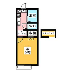 ＲＥＶＥ 2階1Kの間取り