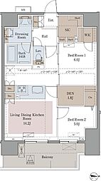 ラグゼナ八王子寺町 2SLDKの間取図画像