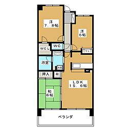 グランループ 14階3LDKの間取り