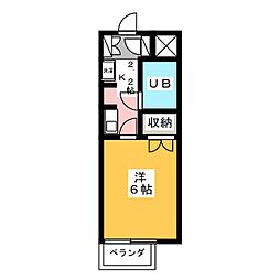 ラディーナ滝山 1Kの間取図画像