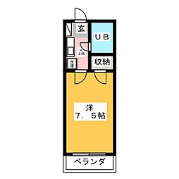 田倉マンション 1Kの間取図画像