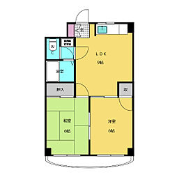 パークハイムカタクラ 2DKの間取図画像