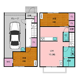浅川原ベース 2LDKの間取図画像