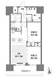 ラグゼナ八王子横山町 2LDKの間取図画像