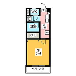 丹木田口ビル 1Kの間取図画像