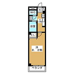 エクストリーム 1Kの間取図画像