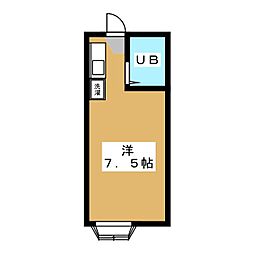 プラリネットハイツ ワンルームの間取図画像