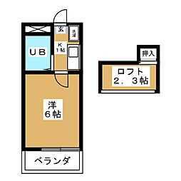 レジデンスATT立川 1Kの間取図画像