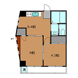 ルミナスパレス 3階2DKの間取り