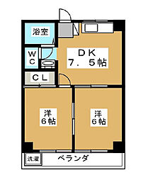 ストークマンション畑野 5階2DKの間取り