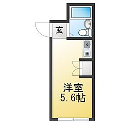 日野グリーンピース ワンルームの間取図画像
