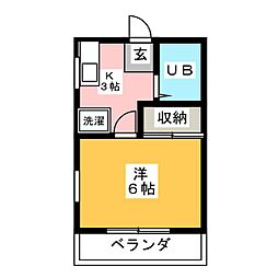 ハウスワン 1Kの間取図画像