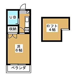 ドリーミー立川 1Kの間取図画像