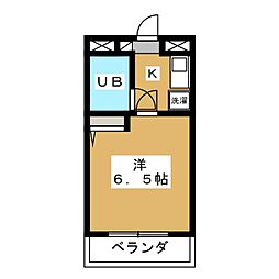 G・Hビル 1Kの間取図画像