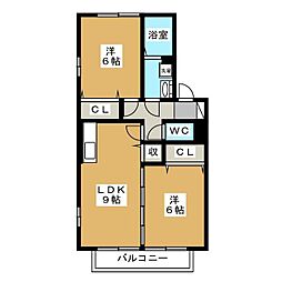 ドエル59 2DKの間取図画像