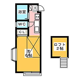 カーサ・ドマーニ ワンルームの間取図画像