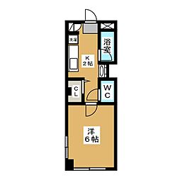 グルメゾン吉野 1Kの間取図画像