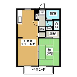 リバーサイドタウンB 1LDKの間取図画像