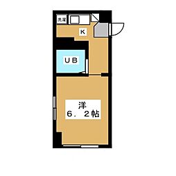 フレクション小作B ワンルームの間取図画像