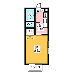 国立グリーンヒルスクエア2 1Kの間取図画像