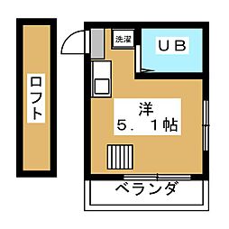 シルクロード日野 ワンルームの間取図画像
