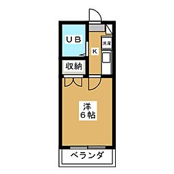 サンシャイン玉川 ワンルームの間取図画像