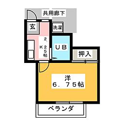 ホワイトハイム 1Kの間取図画像