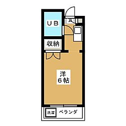 サンパレスステイル 3階1Kの間取り