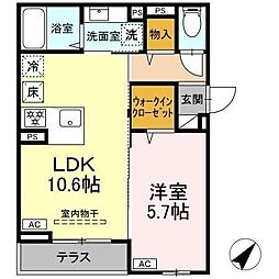 Ａｓｓｅｔ-Ｃｏｕｒｔ曙町 1階1LDKの間取り