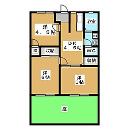 ブロードハイツ 1階3DKの間取り