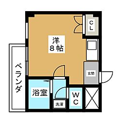 アデナ立川 ワンルームの間取図画像