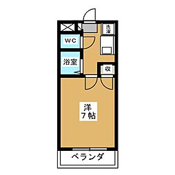 トーン・クラスター学園 1Kの間取図画像
