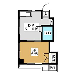 ユニフラッツ 3階1DKの間取り