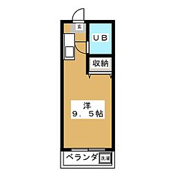 メゾン渡部2号館 3階1Kの間取り