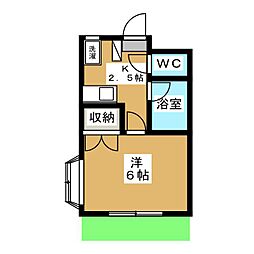 マキシマ田無 1階1Kの間取り