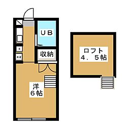モンシャトー東町 ワンルームの間取図画像