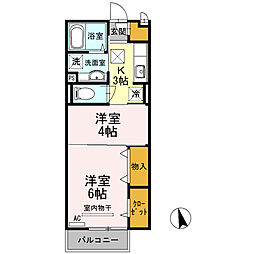 オアーゼ 2Kの間取図画像