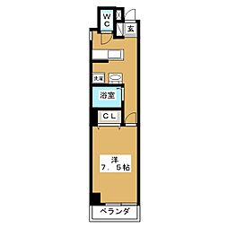 エルミタージュ下連雀 1Kの間取図画像
