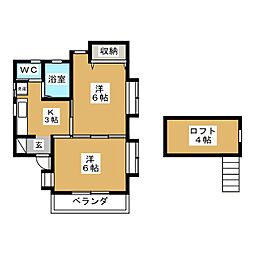 カーサOGI 2Kの間取図画像