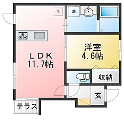 Chise 1LDKの間取図画像